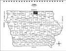 Iowa State Map, Worth County 2000